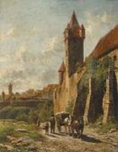 Zicht Bij Eenstadsomwalling In Duitsland by Jacques Carabain