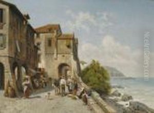 Une Vue A Porto Maurizio... by Jacques Carabain