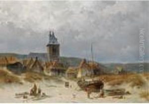 A Fishing Village In The Dunes by Jacques Carabain