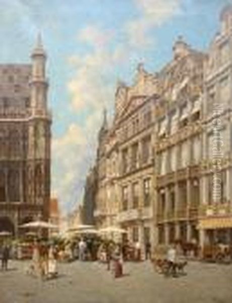 Le Marche Aux Fleurs Pres De La Grand' Place A Bruxelles
Doek - Toile, 116 X 91. - view 1