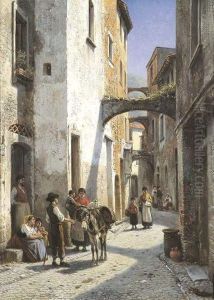 Vue De La Via Costa A San Remo, Bords De La Mediterranee (1885)