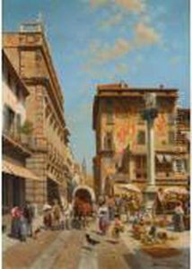 Piazza Delle Erbe, Verona by Jacques Carabain