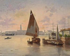 'un Soleil Couchant A Venise' by Jacques Carabain
