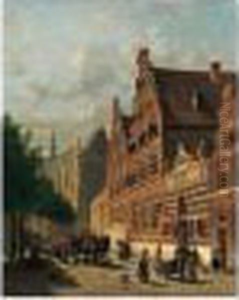 Stadgezicht Op Leiden (a Street Scene In Leiden) - view 1
