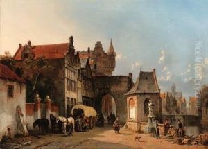 Figures By The Old City Gate