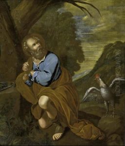 Saint Peter With A Shrillrooster by Caravaggio