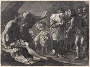 Scene Biblique. by Caravaggio