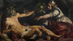 Scaldis And Antwerpia by Abraham Janssens