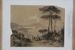 Vue De Naples Et Du Vesuve by Consalvo Carelli
