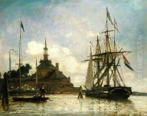 Rotterdam Port, 1857 by Johan Barthold Jongkind