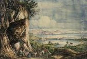 Shepherds On The Italian Coast by Consalvo Carelli