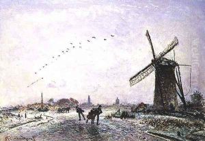 Ice-Skaters in Holland, 1872 by Johan Barthold Jongkind