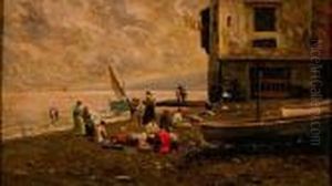 Marina Con Figure by Consalvo Carelli