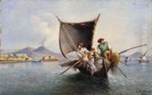 Famiglia Di Pescatori Nel Golfo Di Napoli by Consalvo Carelli