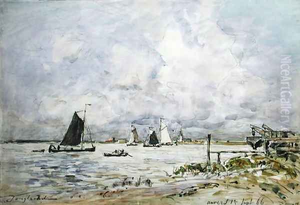 A Landing Stage on the Escaut, 1866 - view 1