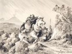 Viandanti Nel Paesaggio Nei Pressi Delvesuvio by Consalvo Carelli