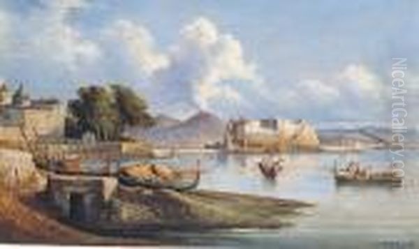 Naples With Mount Vesuvius Beyond - view 1