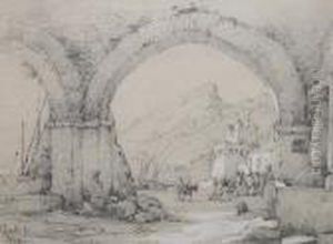 Italian Town Scene by Consalvo Carelli