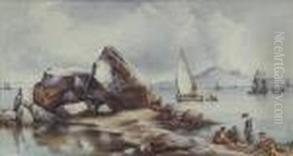 Sorrento, The Bayof Naples With Fishing Fleet, Merchantmen And Figures - view 1