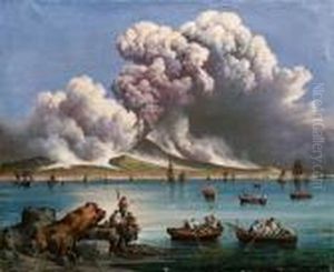 Marina Napoletana Con Eruzione Del Vesuvio