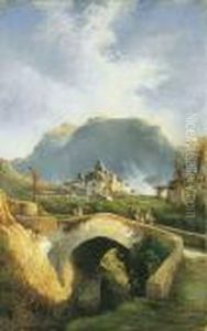 Capri, Ponte Di Tiberio by Consalvo Carelli