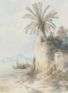 On The Waterfront At Naples by Consalvo Carelli