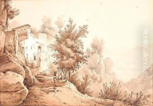 Rural View Over A Lake by Consalvo Carelli