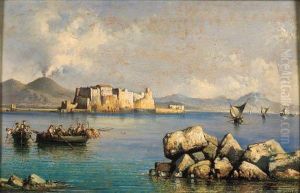 Napoli, Pescatori E Barche Nei Pressi Di Castel Dell'ovo