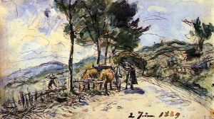 Hitch of Bulls on the Road by Johan Barthold Jongkind