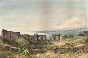 The Amphitheatre At Taormina, Etna Beyond