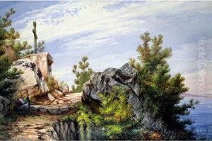Scogliera Con Figure by Gabriele Carelli