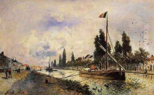 The Barge on the Canal near Paris by Johan Barthold Jongkind