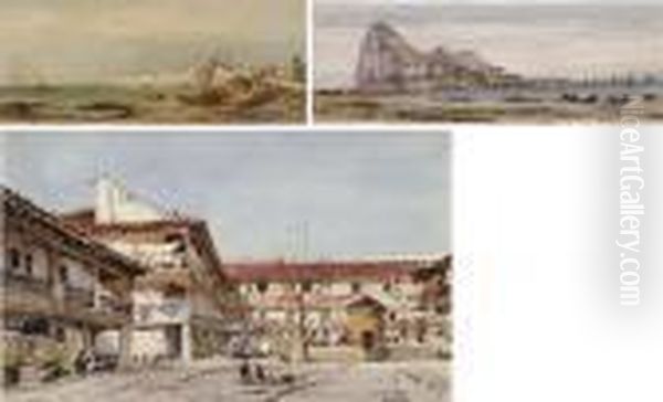 Square In Seville; Bay View, Cadiz; Gibraltar - view 1