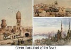 Street In Marrakech; By The Sea, Tangier; View Of Tangier; Istanbul by Gabriele Carelli