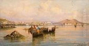 Barche Di Pescatori A Margellina by Giuseppe Carelli