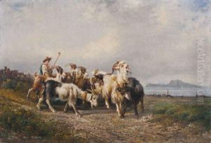 Berger Et Son Troupeau, Naples by Giuseppe Carelli