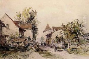 Peasants Returning to the Farm by Johan Barthold Jongkind