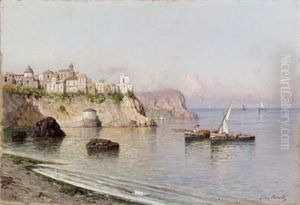 Marina Con Barche Dei Pescatori by Giuseppe Carelli