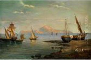 Mittelmeer-uferlandschaft Vor Capri by Giuseppe Carelli