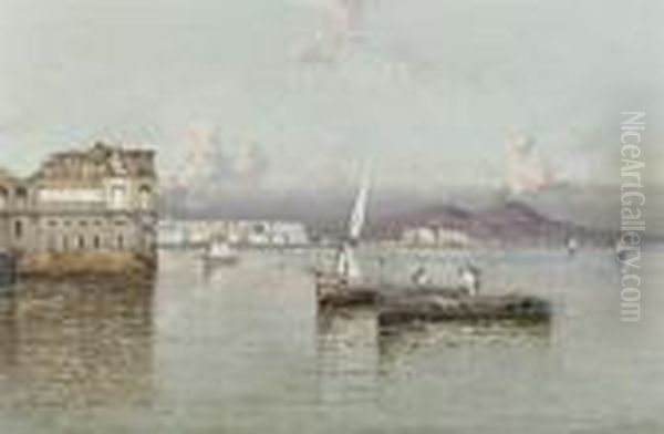 Fishermen In The Bay Of Naples, The Vesuvius In The Distance - view 1