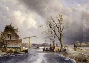 Winter scene, 1846 by Johan Barthold Jongkind