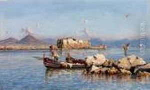 Pescatori Nel Golfo Dinapoli by Giuseppe Carelli