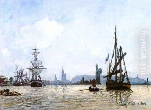 View Of Rouen by Johan Barthold Jongkind