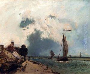 L Arrivee Au Port by Johan Barthold Jongkind