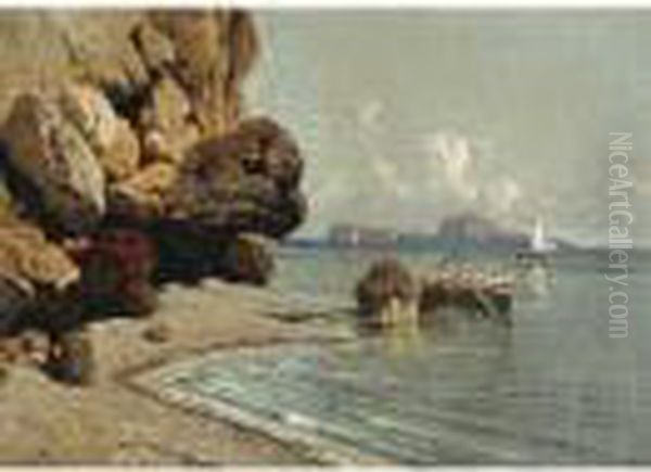 Marina Con Pescatori Di Fronte A Capri - view 1
