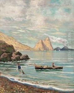 Veduta Di Capri Col Vesuvio by Giuseppe Carelli