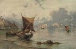 Fishingboats Near Sorrento by Giuseppe Carelli
