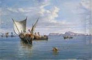 Scena Di Pesca A Ischia by Giuseppe Carelli