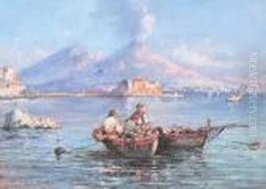 Pescatori Nel Golfo Di Napoli by Giuseppe Carelli