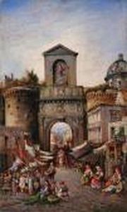 Porta Capuana by Giuseppe Carelli